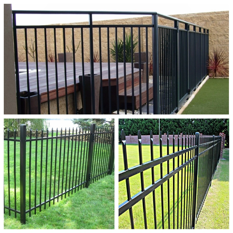 Square Tube Steel Picket Fence Wrought Iron Fence Panels Galvanized Picket Wrought Iron Panels Steel Fence