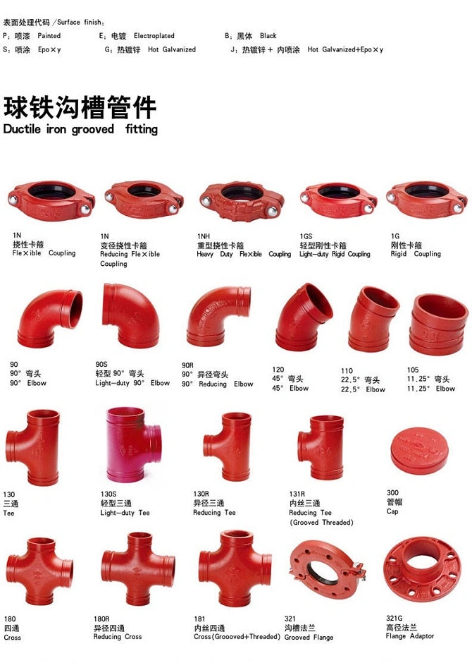 Fire Fighting Ductile Iron Flange Adaptor Grooved Pipe Fitting