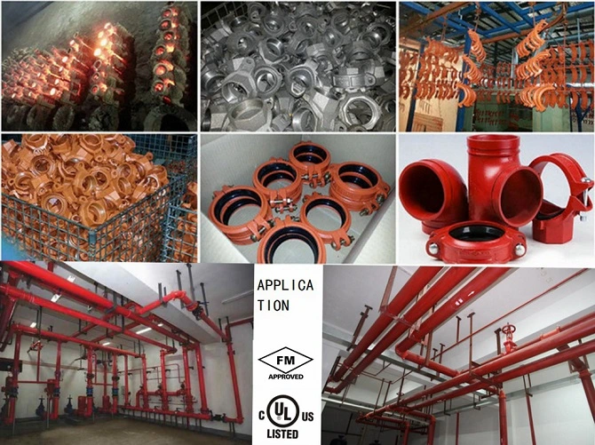 Fire Fighting Ductile Iron Flange Adaptor Grooved Pipe Fitting