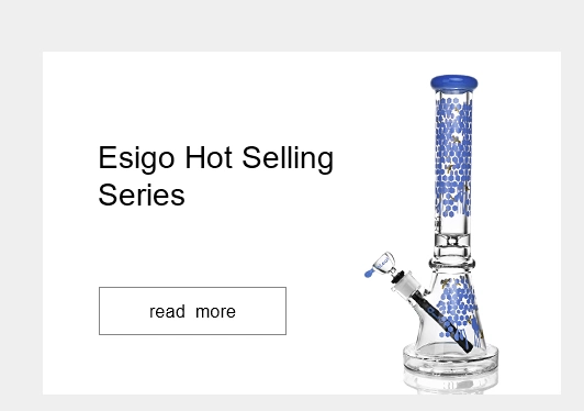 Esigo High End Glass Sticker Honeybee Shisha Hookah Glass Water Smoking Pipe Glass Straight Tube