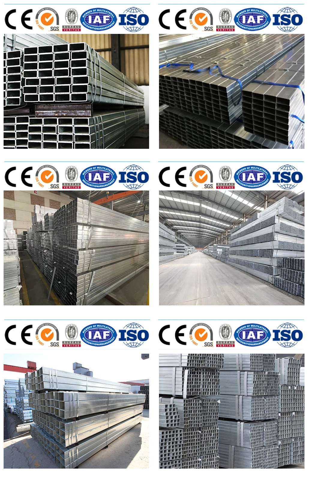 40X40 Galvanized Square Tube Q235 Galvanized Perforated Square Tube Pre Galvanized Mild Steel Square Tube