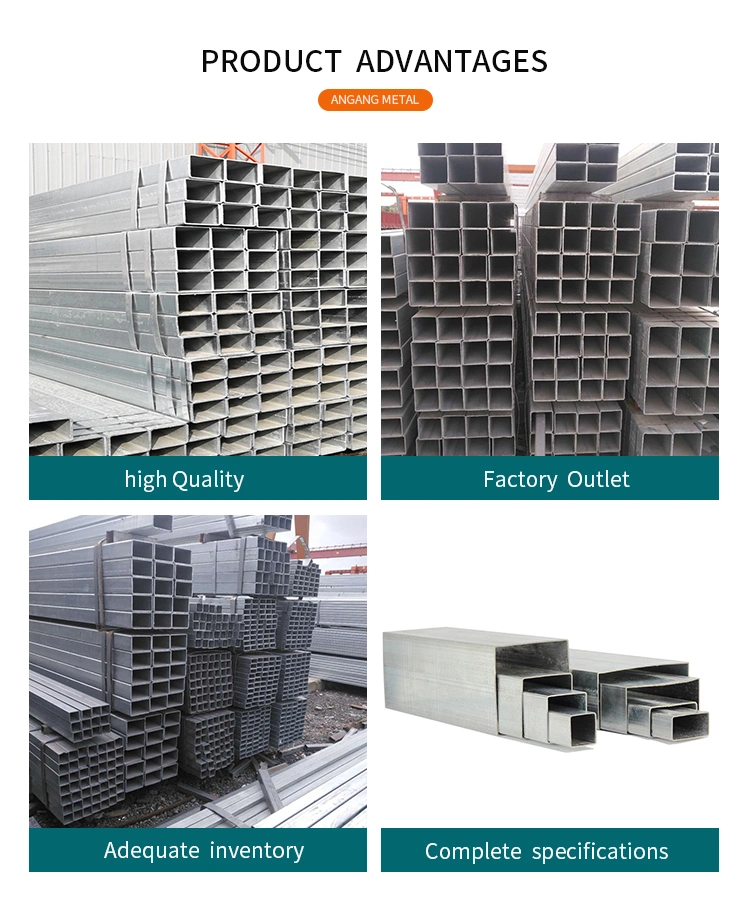 Famous Galvanized Steel Pipe 4 Inch Thin Wall Galvanized Square Steel Tube