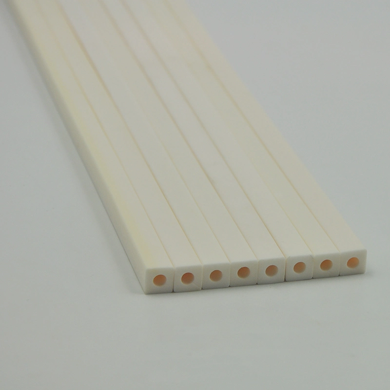 Industrial Ceramic Square Tube Round Hole Alumina Ceramic Tube