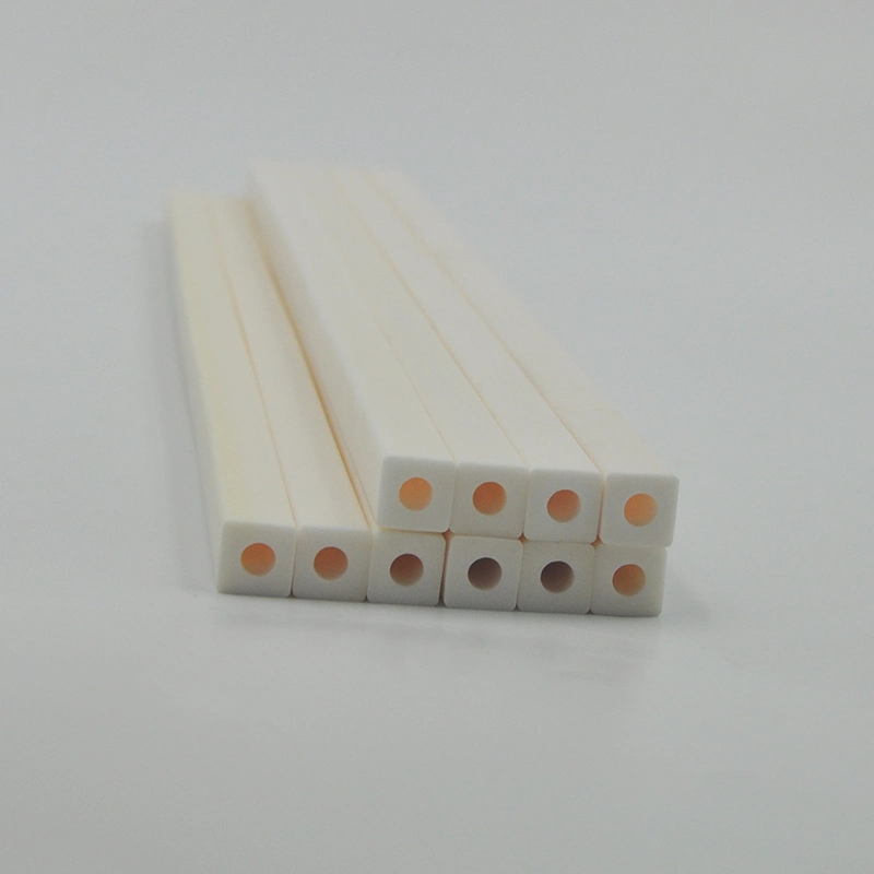 Industrial Ceramic Square Tube Round Hole Alumina Ceramic Tube