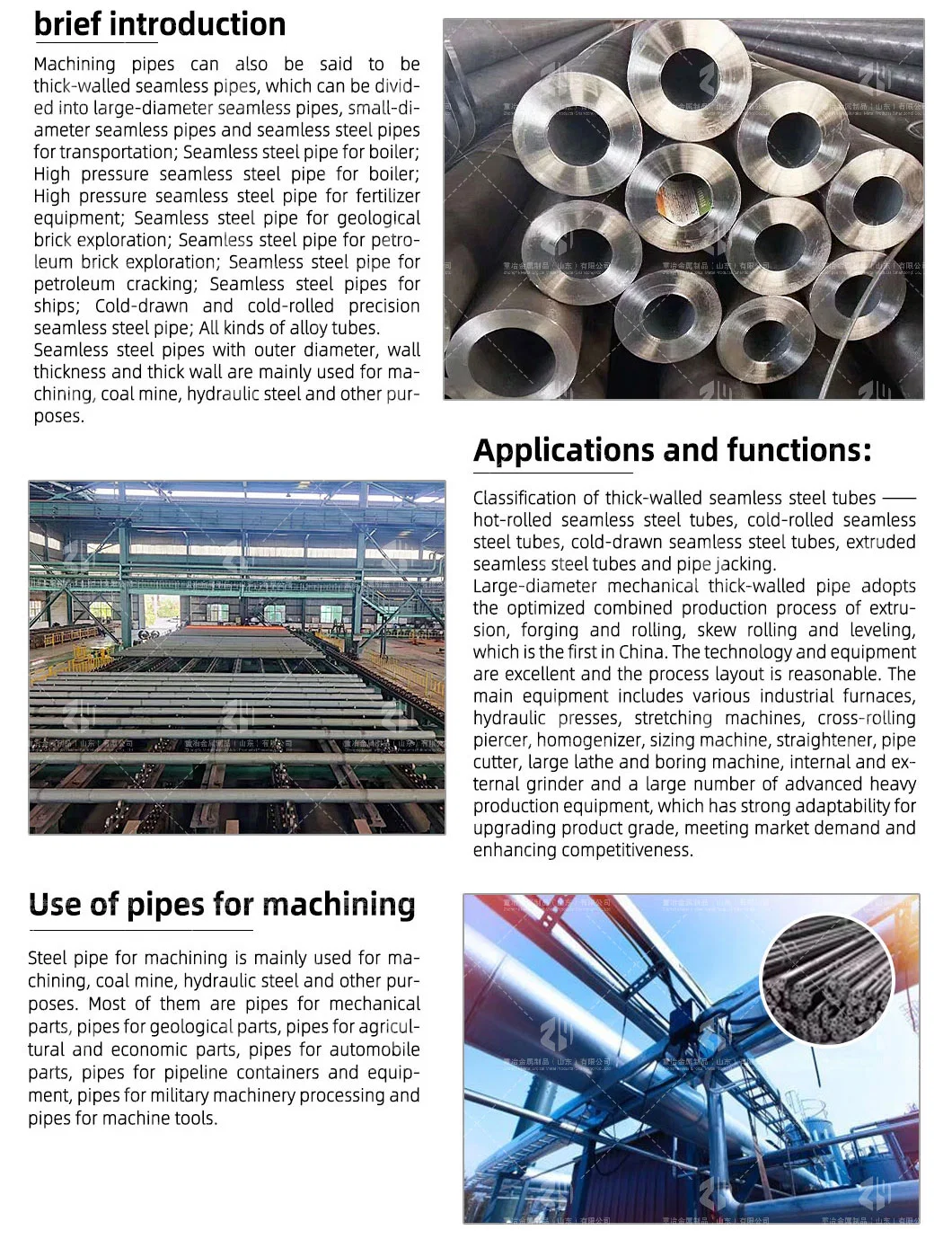 Alloy Low-Carbon ASTM/AISI/8620/52100 Gcr15 4340 440c Structural Bearing Gear Seamless Steel Pipe