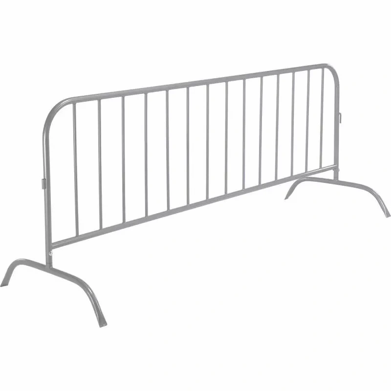 8.5 FT Portable Metal Road Safety Temporary Fence Pedestrian Barricade Galvanized 32mm Dra Square Tube Welded Steel Fence Panel Guardrail Crowd Control Barrier