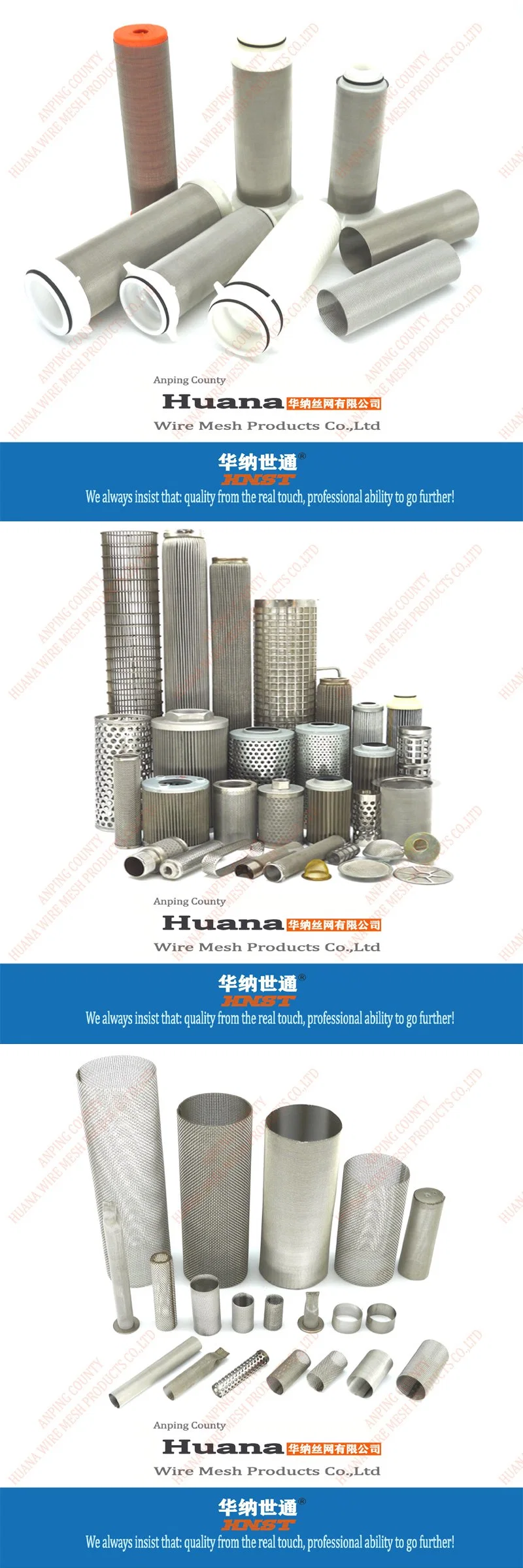 5 25 50 100 150 200 Micron 304 Stainless Steel Round Cylinder Screen Wire Mesh Filter Tubes