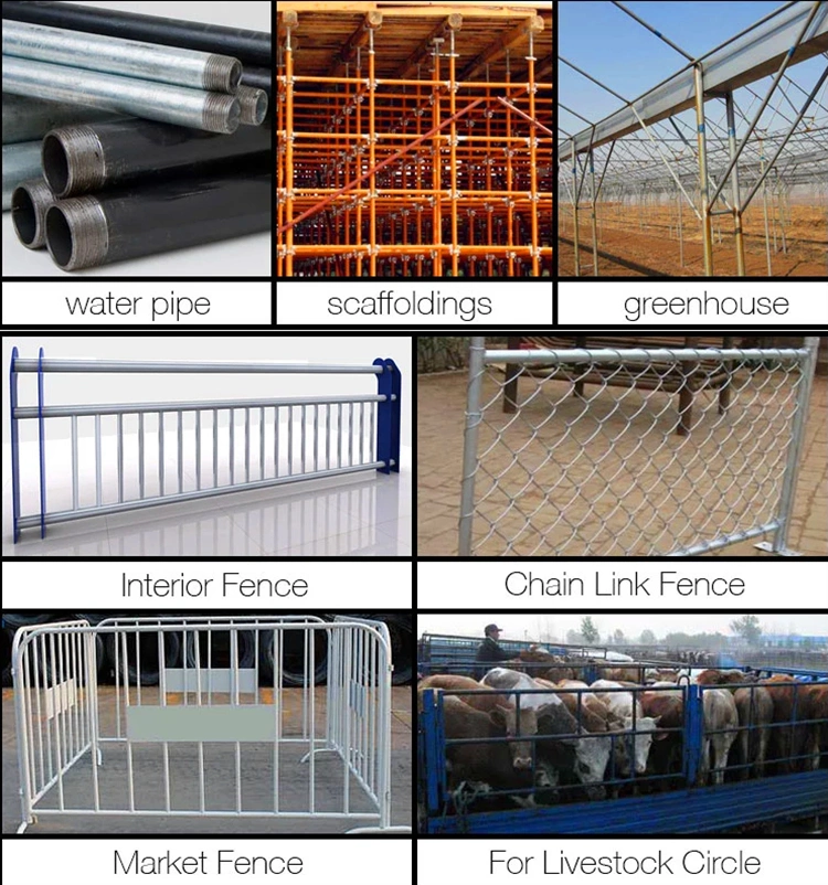 Zinc Coated Hot Dipped Fence Metal Posts/ Galvanized Steel Round Scaffolding Pipe Square Rectangular Round Oval Tube