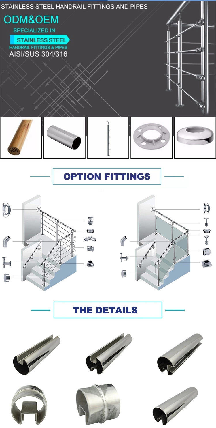 Square Slotted Tube for Stair Railing/Glass Fence