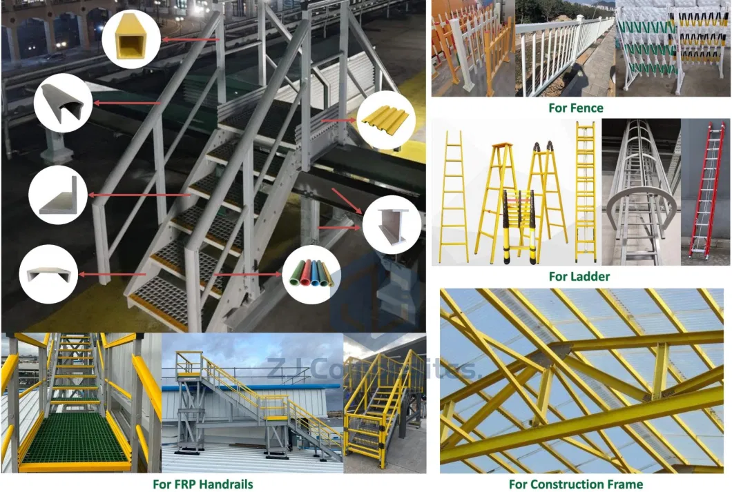 Fiberglass Heavy Load GRP FRP Square Tube for Platform