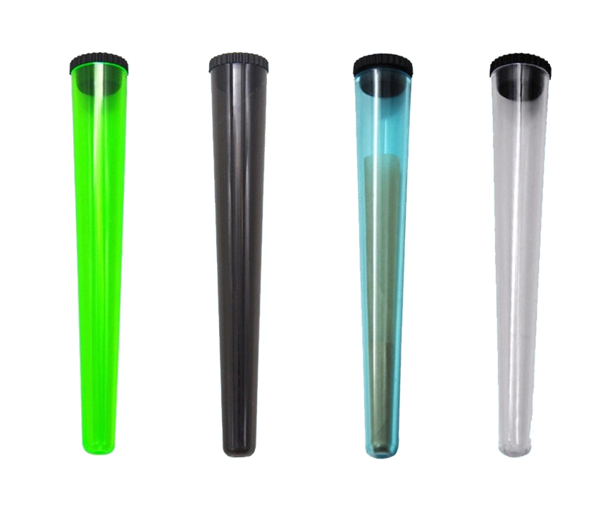 Plastic Pre Rolled Joint Blunt Doob Tube Joint Herb Tube with Logo Sticker Printing 110mm&98 with Pop Top Cap Child Resistant Square Connector Smoking Vials