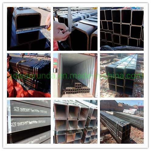 Steel Material Grade Q355b, Size 160X160X7.5mm X Lenght 4500mm Square Steel Hollow Section with Anti-Rust Oiled Surface