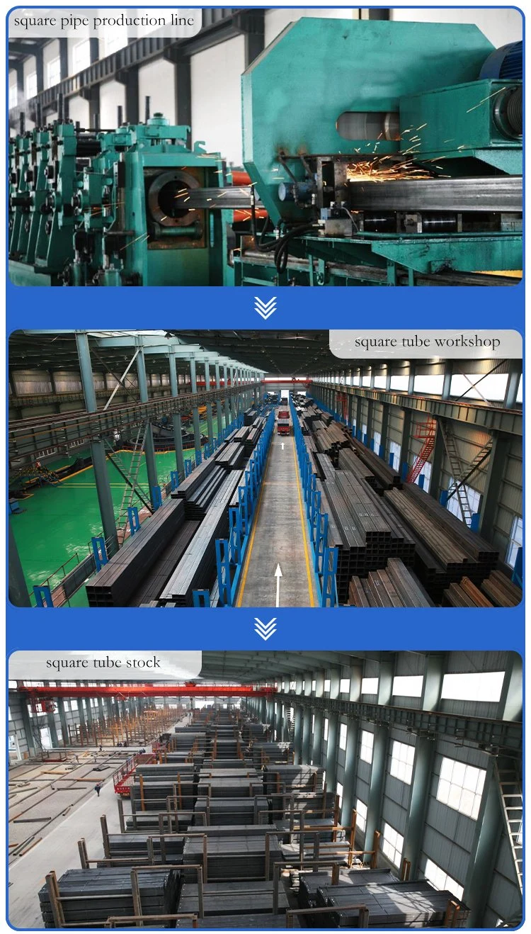 China Supply Steel Galvan Pipe Tubos Galvanizados Carbon Steel Galvanized Square Tube/Rectangular Hollow Tubular Steel Pipe