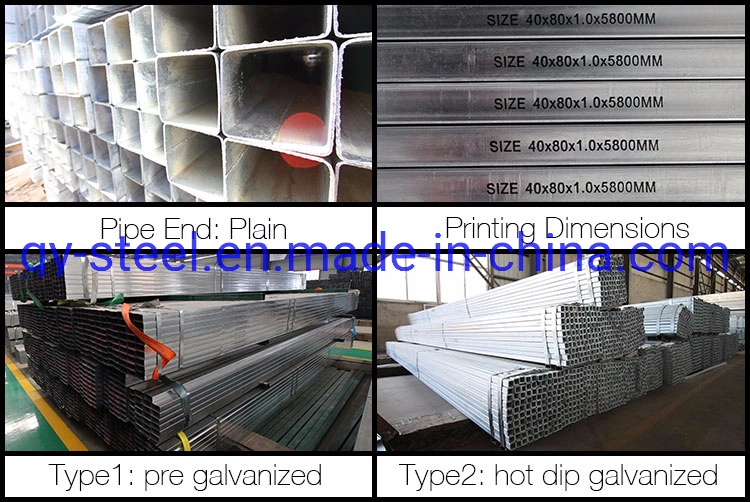 Rectangular Pipe Steel Pipeline Cold Rolled Galvanized Square Tube