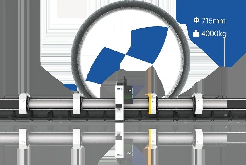 Hsg Tube Metal Laser Cutting Machine 12000-20000W Power Source Single Tube 4000kg