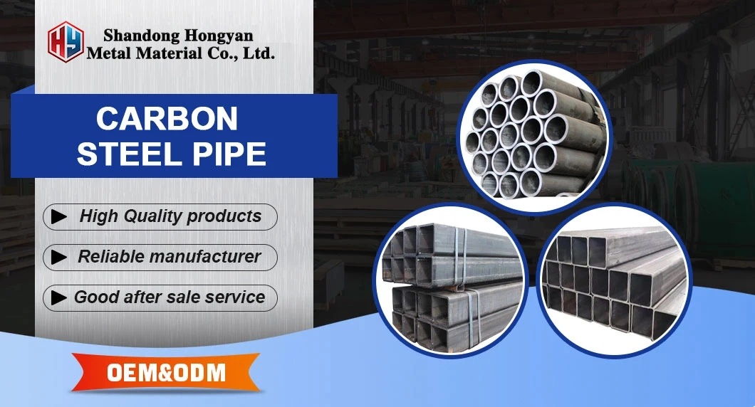 Factory Direct Black Rectangular Steel Pipe Seamless Metal Carbon Steel Square Tube