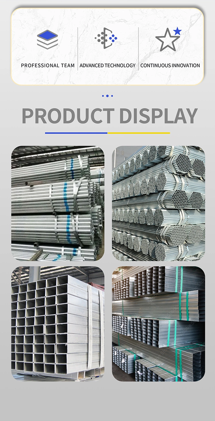 Hot DIP Pre Galvanized Square Tube Galvanized Steel Metal Pipes Round Tube