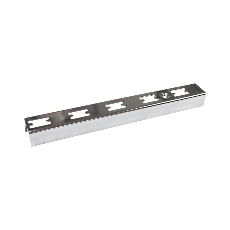 25X25mm Metal Chrome Single Slotted Channel Square Tube