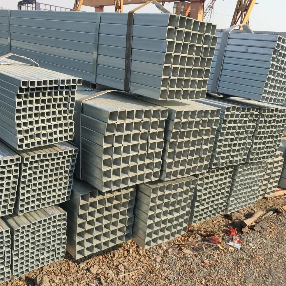 High Grade Ms Rectangular Hollow Gi Pipe Galvanized Steel Tube Gi Square Tubing BS 60 Galvanized Square Steel Pipe Tube