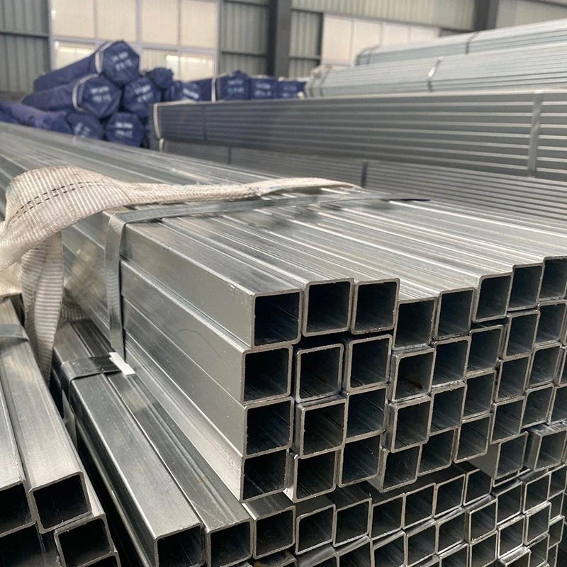 Galvan Pipe Tubos Galvanizados Carbon Steel Galvanized Square Tube/Rectangular Hollow Tubular Steel Pipe