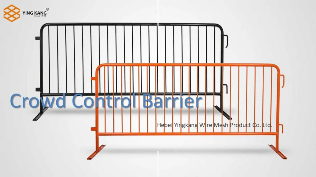 8.5 FT Portable Metal Road Safety Temporary Fence Pedestrian Barricade Galvanized 32mm Dra Square Tube Welded Steel Fence Panel Guardrail Crowd Control Barrier