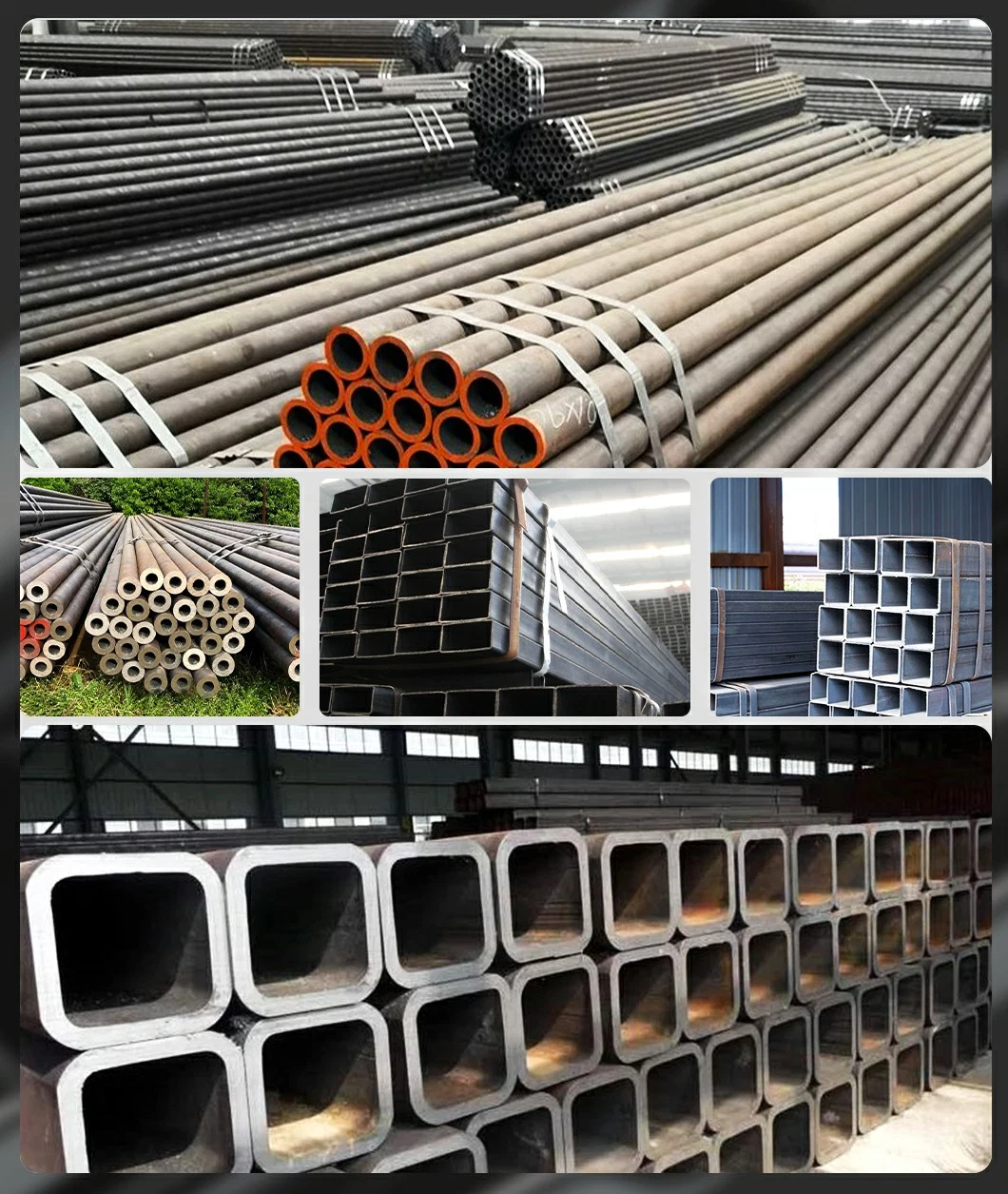 Q195 Q235 Q355 Rhs Hot Rolled Black Zinc Coated Option Rectangular Carbon Mild Square Hollow Section Steel Tube for Construction