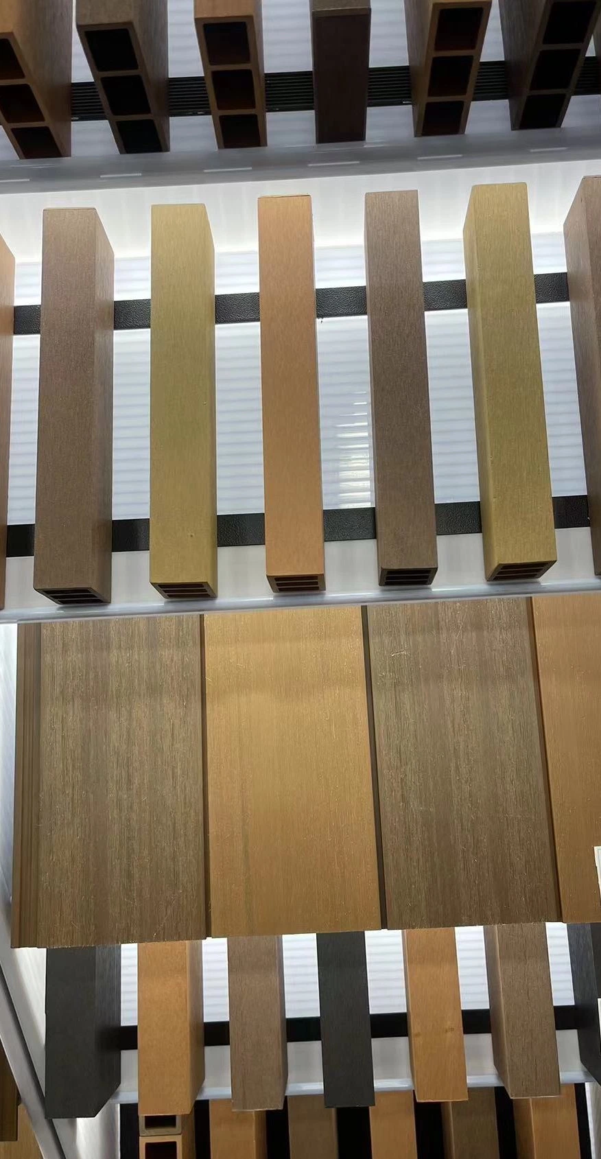 Wholesale Price Wood Grain Coating Surface Composite PVC Timber Tube for Interior Decorations 50*150mm Hollow Square Tubes