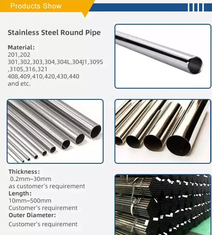 430/904L/304/304L/316/316L/201/310S/2205 Seamless/Welded Metal Pipe Cold/Hot Rolled 2b Mirror No. 1 Duplex Stainless Steel Round/Square Shs/Rectangular Rhs Tube