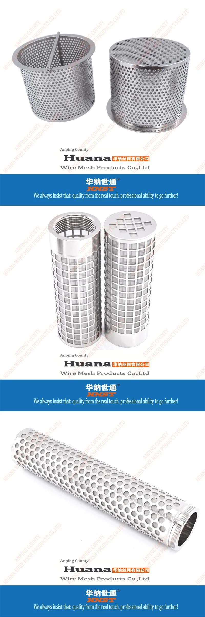 5 25 50 100 150 200 Micron 304 Stainless Steel Round Cylinder Screen Wire Mesh Filter Tubes