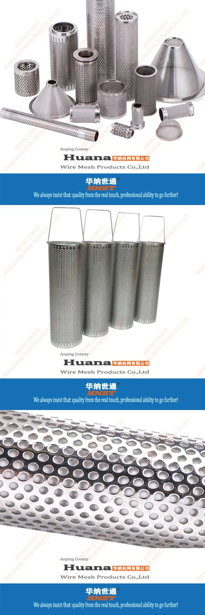 5 25 50 100 150 200 Micron 304 Stainless Steel Round Cylinder Screen Wire Mesh Filter Tubes