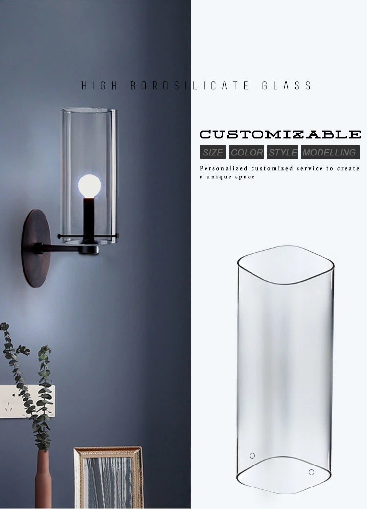 Customized Long Square Transparent Lamp Tube with Two Holes