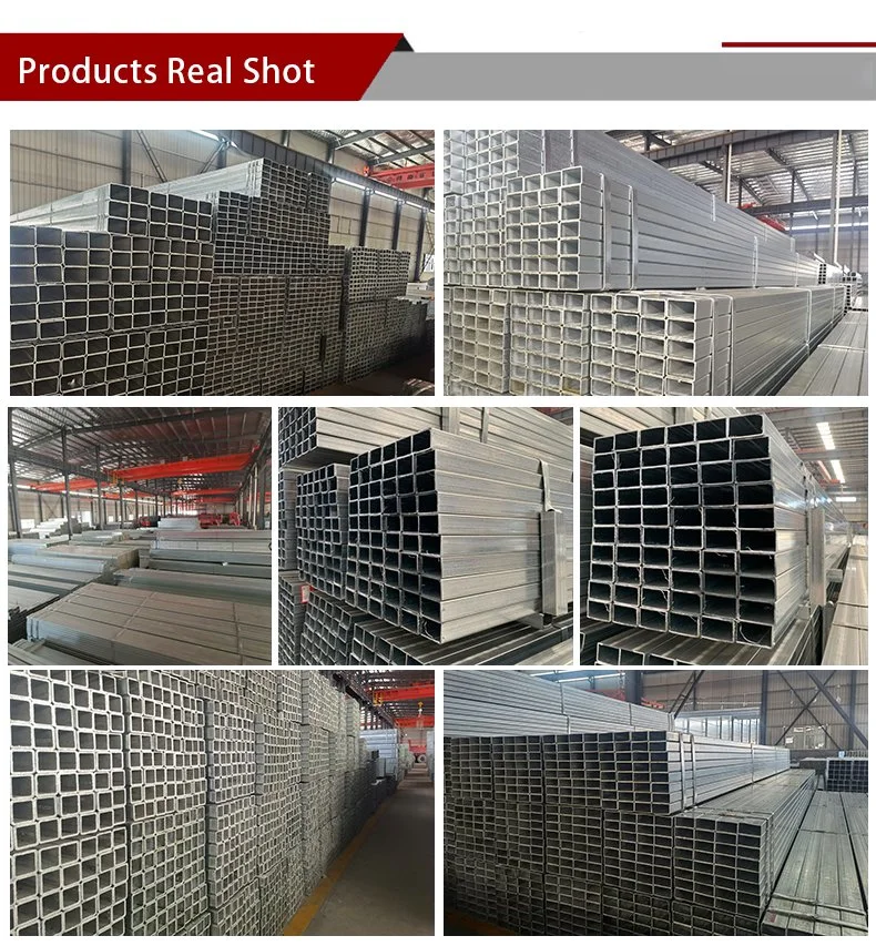 China Factory Good Quality Galvanized Steel Square Rectangular Pipe / Tube with Q235 Steel Materials for Steel Fence / Post / Structure