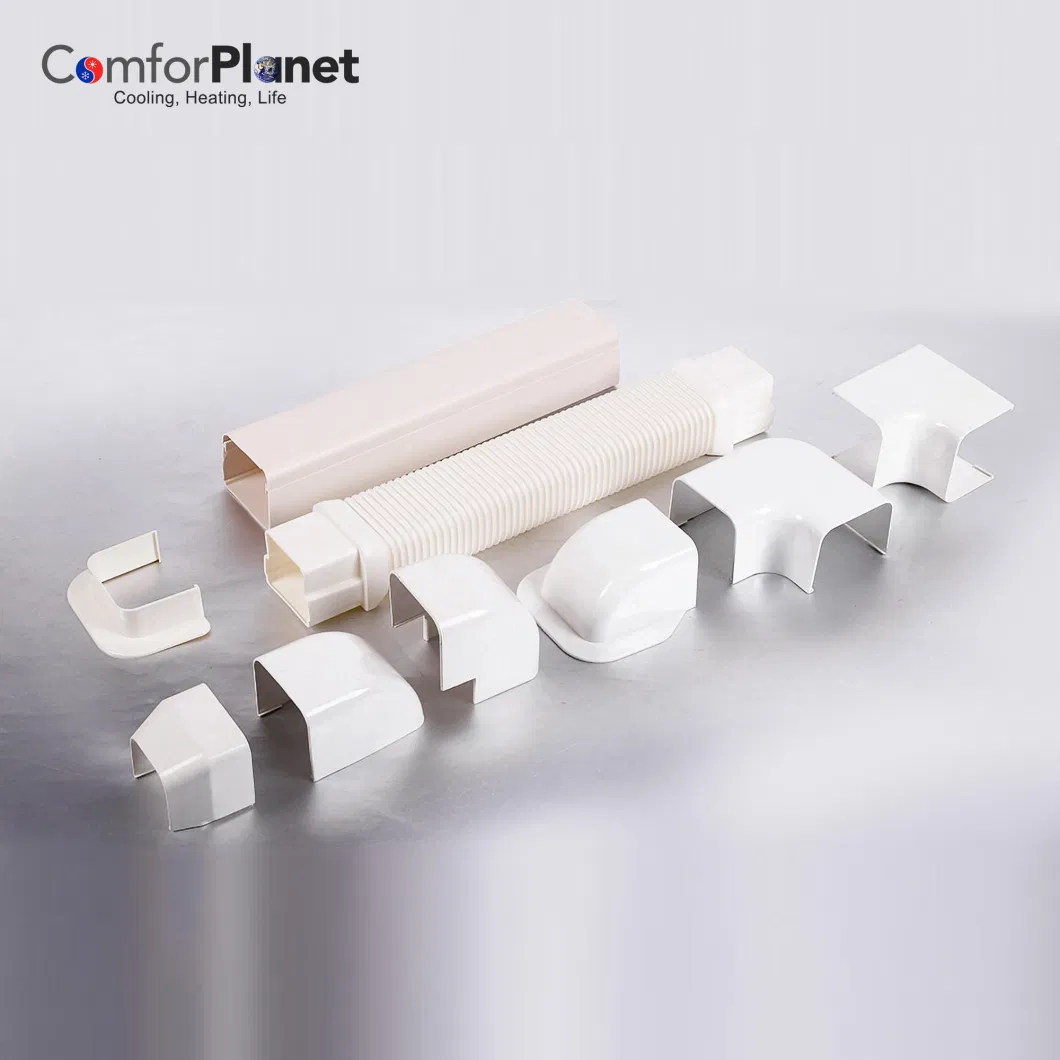 Decorative PVC Line Cover Pipe Fitting Kit for Mini Split Air Conditioners and Heat Pumps