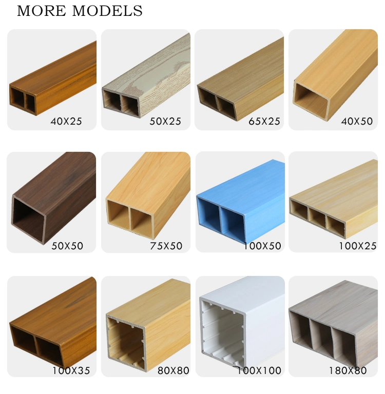 Easy to Install Indoor Decorative WPC Timber Tube/Wood Plastic Composite Timber Square Tube