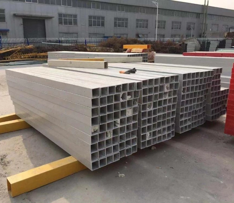 FRP Fiberglass Square Rectangular Round Tube Pultrusion Hollow Square Tube