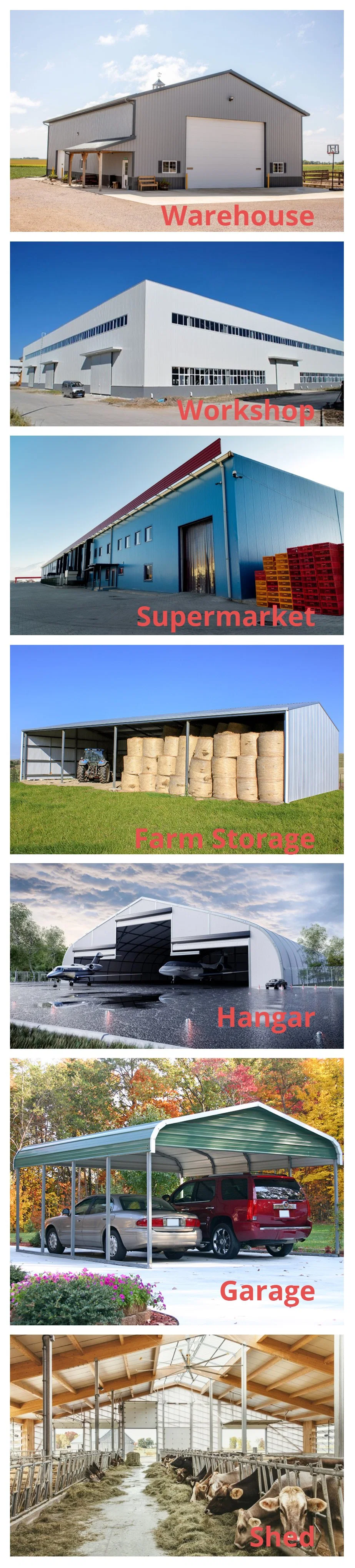 Prefab Steel Structure Carport Metal Car Canopy Garage Prefabricated Metal Car Shed