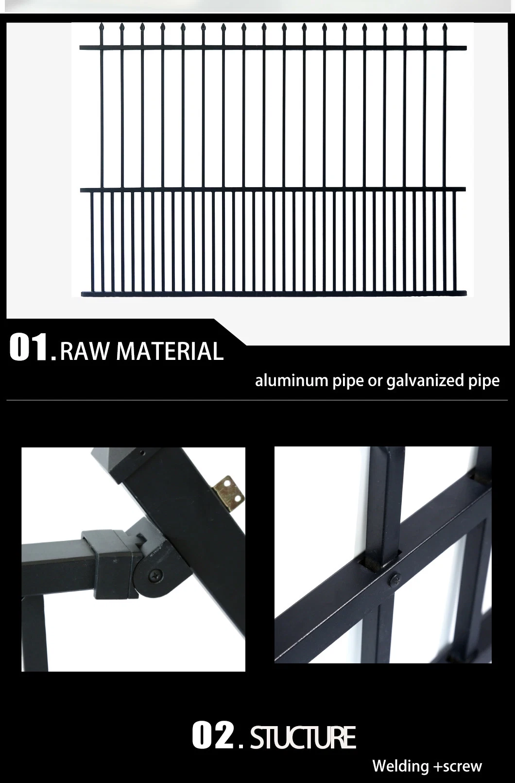 Pengxiang Square Pipe Welded Fence Powder Coated Fence Panels