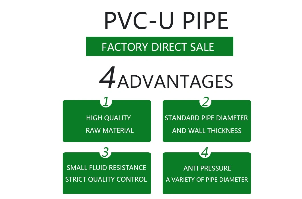 High Pressure Resistance 110*3.2*4mA1 Plastic Water Pipe PVC Pvcu Pipe Leight 4m