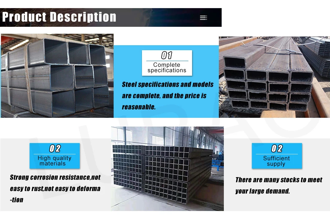 Hot Selling Hollow Section Ms Mild Steel Square Galvanized Welded Tube