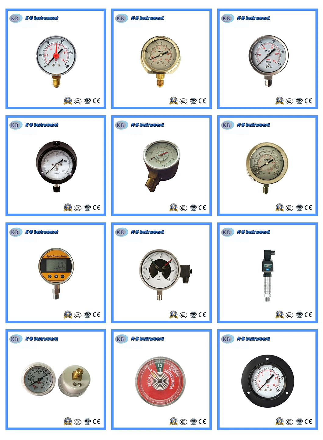 Low Price Plastic Customized Mini Square Pressure Gauge