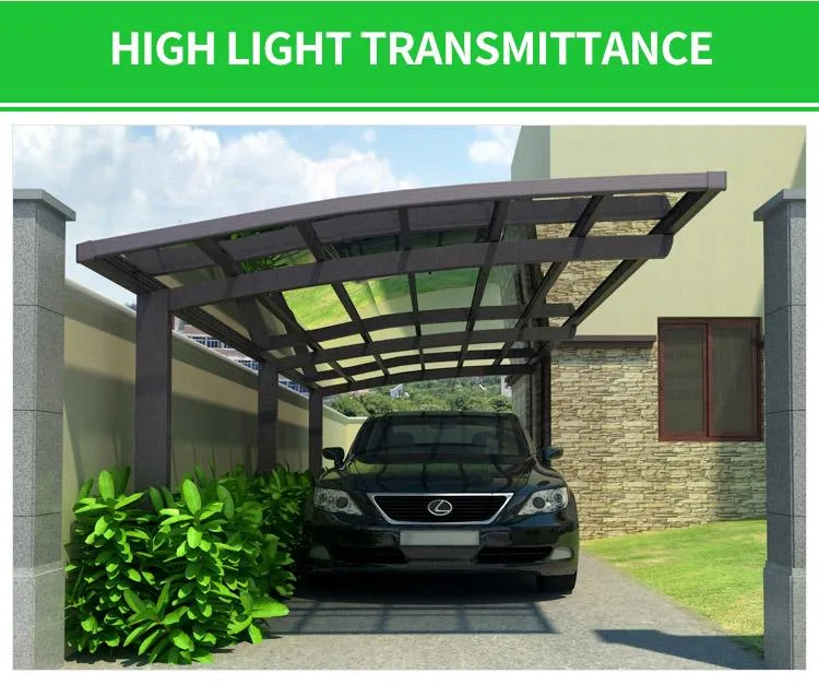 Car Shed Carport for Parking Polycarbonate Arched Roof Waterproof Metal Garage Carport