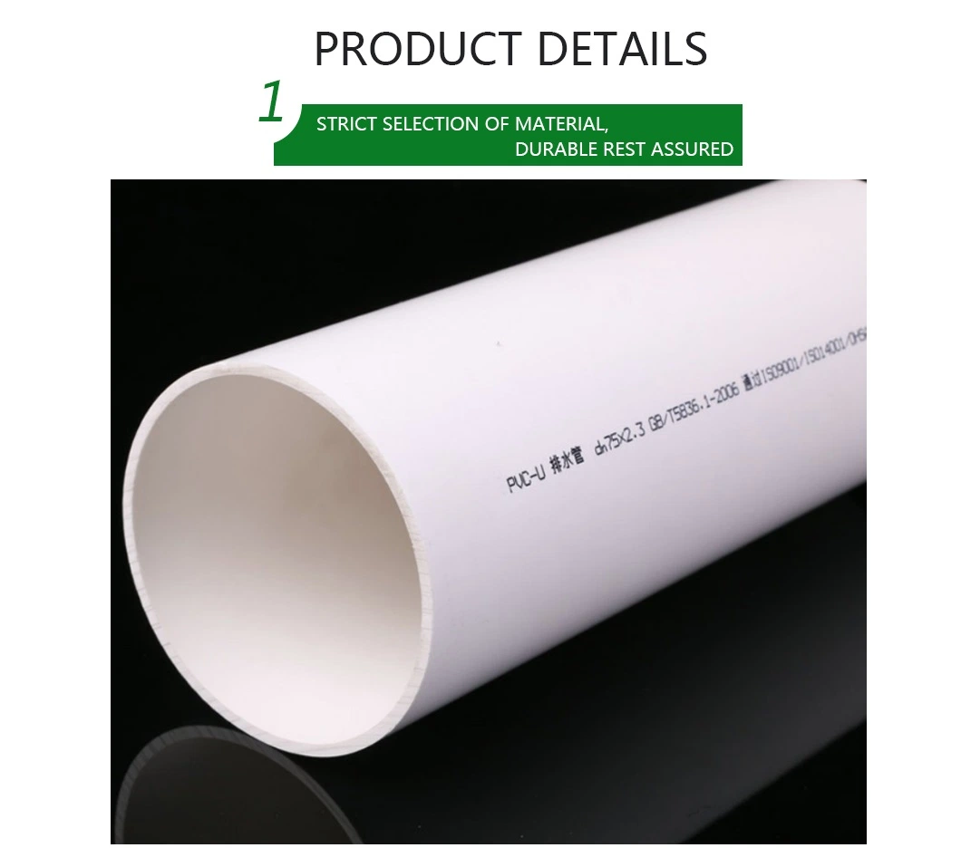 High Pressure Resistance 50*2*4mA2* Plastic Water Pipe PVC Pvcu Pipe Leight 4m