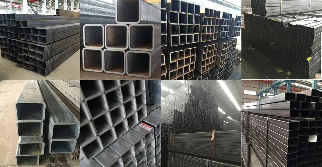 Powerful China Supplier for A53 Sch40 Carbon Steel ERW Welded Black Pipe Mild Steel Seamless Galvanized Square/Rectangular/Rectangle Rhs Shs Tube