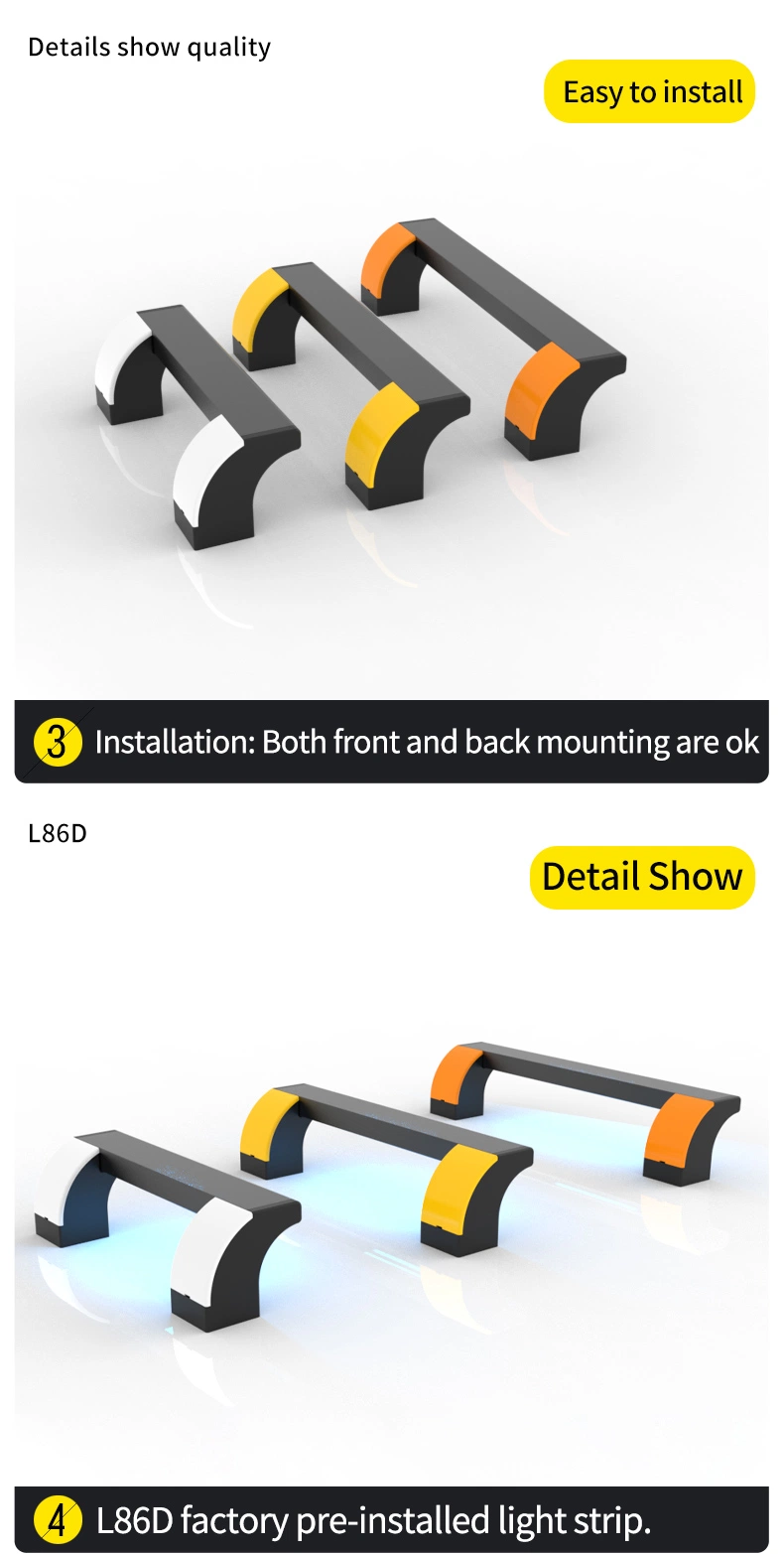 Aluminum Alloy with Light Strip Handle for Machine Tool/Automation Equipment/Testing Instruments/Medical Devices