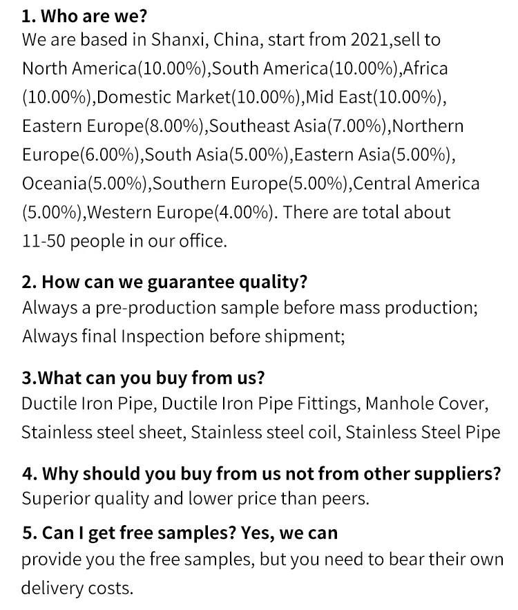 High-Quality Low-Cost Raw Materials ISO 2531 En545 En598 K9 Ductile Cast Iron Pipes