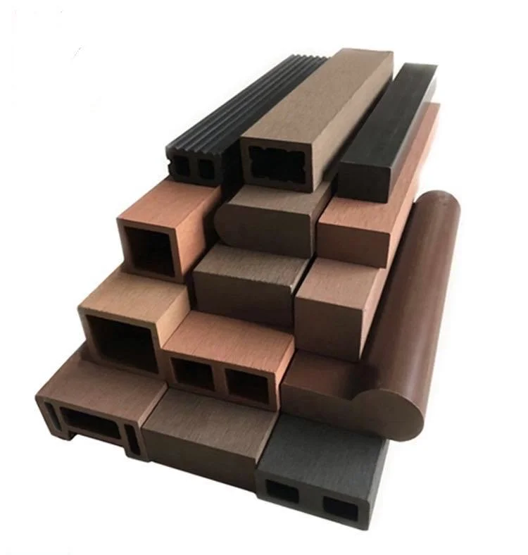 Wholesale Price Wood Grain Coating Surface Composite PVC Timber Tube for Interior Decorations 50*150mm Hollow Square Tubes