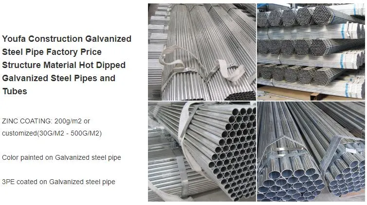 Galvanized Pipe Zinc Hot Dipped Galvanized Carport Round Steel Pipe 16 Inch Galvanized Steel Pipe