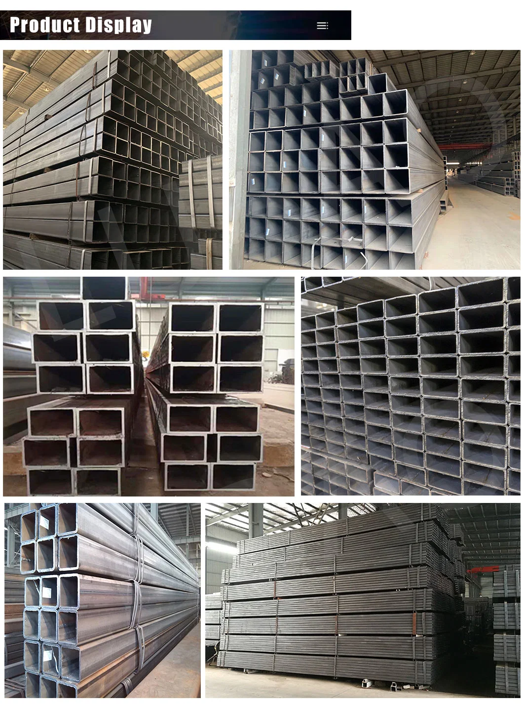 Hot Selling Hollow Section Ms Mild Steel Square Galvanized Welded Tube