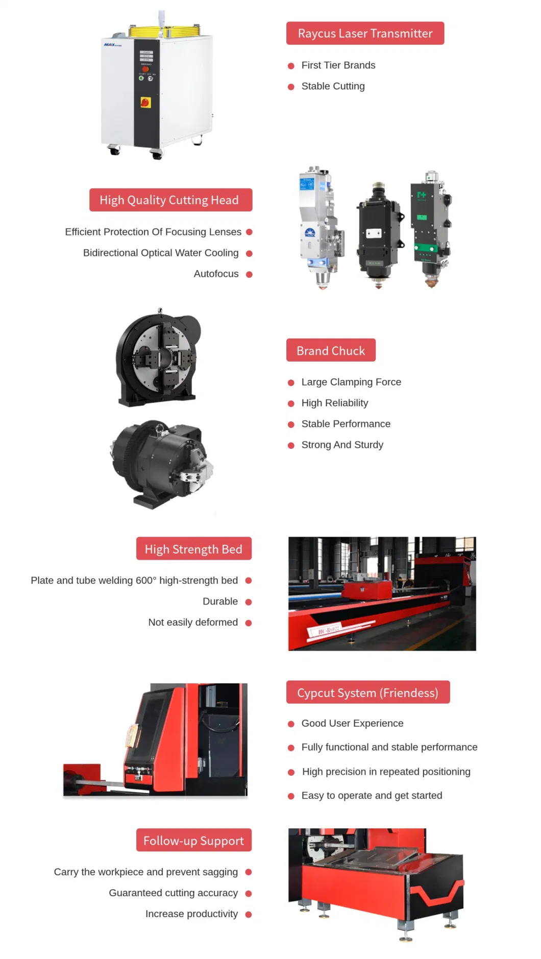 Hcgmt&reg; 12000W/500mm/9m Square Metal Tube Laser Cutting Machine for Small Batch Production