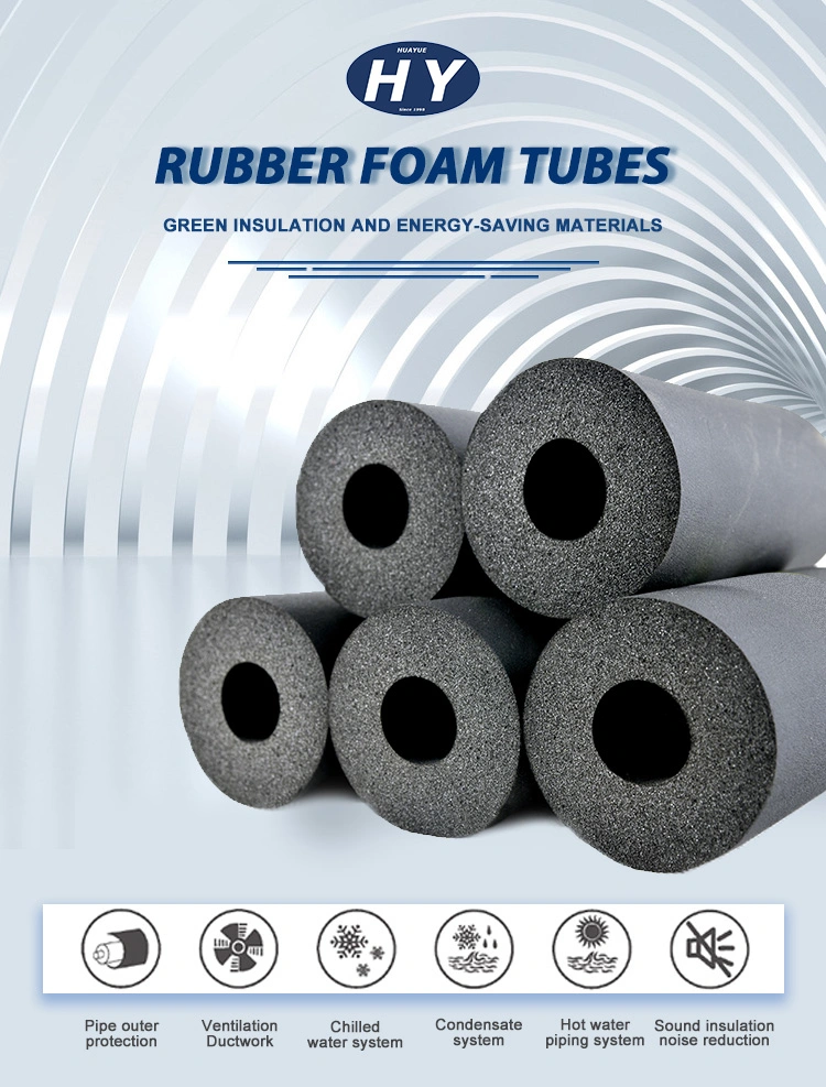 8mm Thick Flexible Waterproof Air Conditioning Rubber Foam Pipe